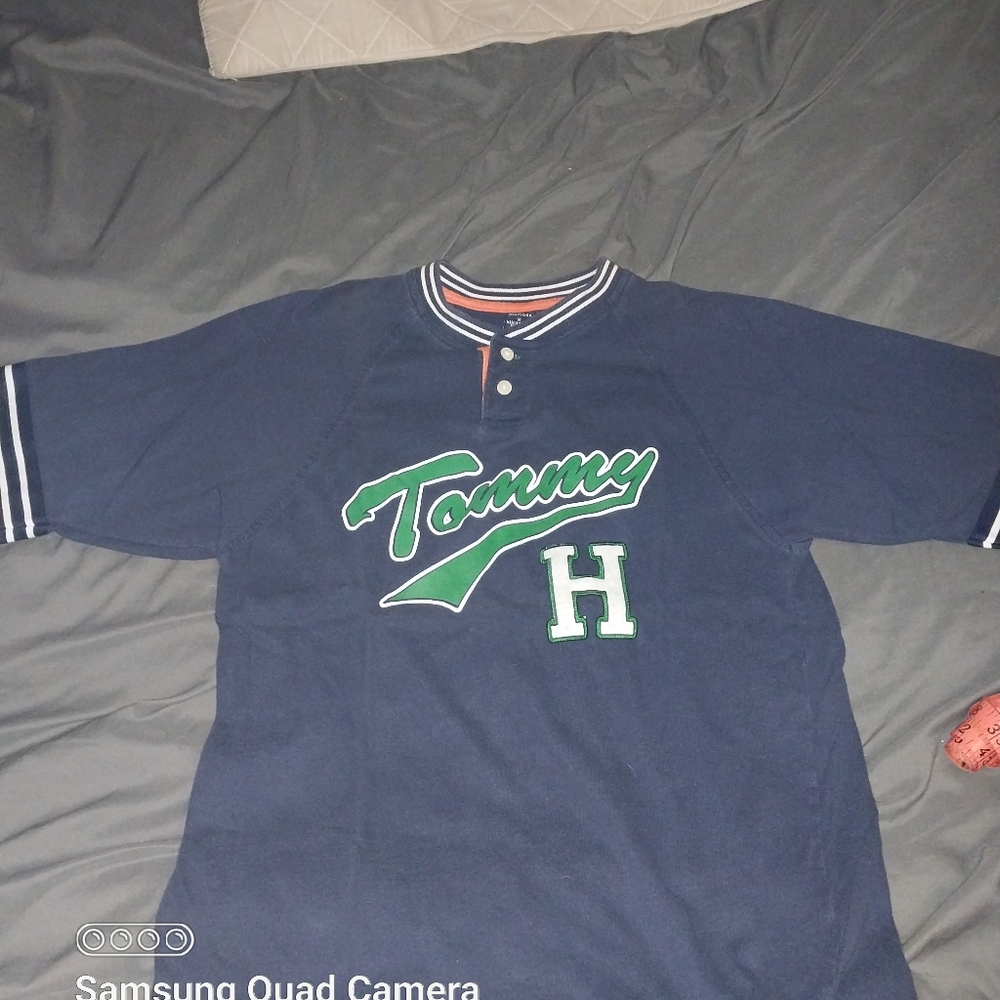 Vintage tommy Hilfiger embroidered shirt and shorts set